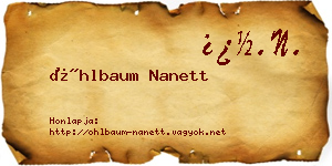 Öhlbaum Nanett névjegykártya
